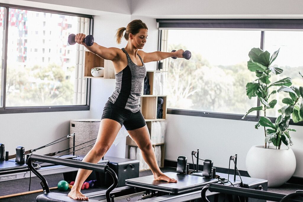 Pilates reformer in a studio