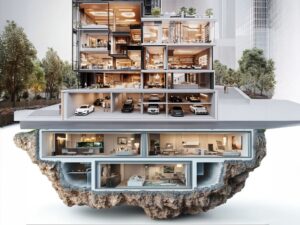 Aerie luxury underground bunker render