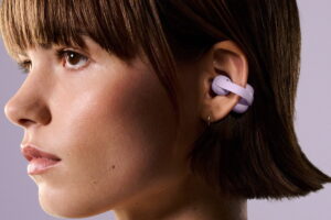 Sony LinkBuds Clip open-ear earbud worn on the ear