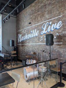 Live music stage inside Nashville International Airport
